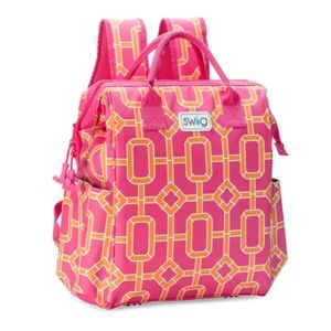Swig Life Backpack Pink Bamboo Trellis Cooler